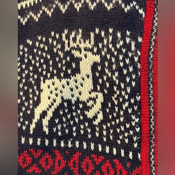 REI Vintage Cardigan Sweater Red White Blue Fair Isle Nordic Wool - Picture 4 of 6
